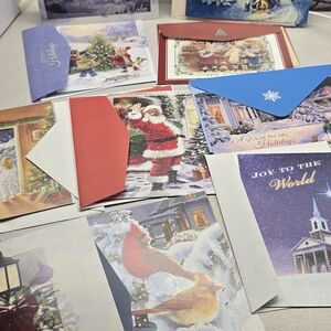 Vintage Holiday Greeting Cards Lot — 17 New Cards with Envelopes